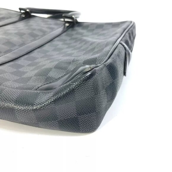 LOUIS VUITTON N41125 Damier Graphite Porto Document Voyage PDV Hand Bag Black - Picture 4 of 14